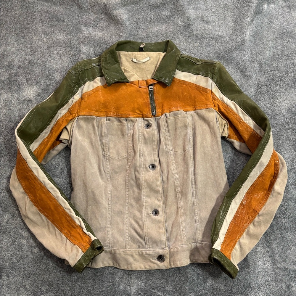 Women's Multicolor leather/suede jacket